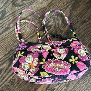 Vera Bradley Pink and Black Floral Shoulder Bag